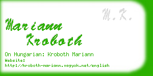 mariann kroboth business card